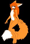 anthro bell bell_collar collar female female/female fluffy fluffy_tail genitals looking_at_viewer pussy solo tail altitude_eneer_e jenny_young stilted_redwood_fox absurd_res hi_res