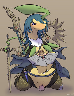 axe belly bestiality blue_eyes blush bodily_fluids bow_(weapon) clothed clothing disembodied_penis duo erection female female_focus female_penetrated feral feral_penetrated genital_fluids genitals green_body hair hug humor interspecies lance larger_female larger_feral larger_penetrated male male/female male_on_feral male_penetrating male_penetrating_female melee_weapon nude open_mouth penetration penile penile_penetration penis penis_in_vagina pokephilia polearm pun ranged_weapon saliva sex size_difference smaller_human smaller_male solo_focus sword tailbutt tongue tongue_out vaginal vaginal_fluids vaginal_penetration vine_whip vulva weapon conditional_dnp pikajota fire_emblem fire_emblem_three_houses nintendo pokemon byleth_(fire_emblem) byleth_(fire_emblem)_(female) bayleef generation_2_pokemon human mammal pokemon_(species) hi_res