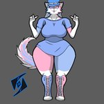 anthro big_breasts boots bottomless breasts clothed clothing female footwear hat headgear headwear shoes solo toby_mongobery fan_character canid canine canis domestic_dog husky mammal nordic_sled_dog spitz 1:1 absurd_res hi_res