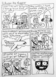 6_panel_comic aircraft airplane ambiguous_gender anthro beanie biped clothing cloud container dialogue dynamite electronics explosives female flight_attendant gimp_mask group hat headgear headwear holding_object holding_phone humor looking_at_viewer male mask midriff milk_carton milk_container oblivious phone print_clothing print_shirt print_t-shirt print_topwear seatbelt shirt speech_bubble t-shirt topwear vehicle yelling zipper nikki_morgen parappa_the_rapper sony_corporation sony_interactive_entertainment um_jammer_lammy katy_kat lammy_lamb ma-san parappa pj_berri animate_inanimate bear bovid canid canine canis caprine domestic_cat domestic_dog felid feline felis mammal mouse murid murine rodent sheep comic monochrome