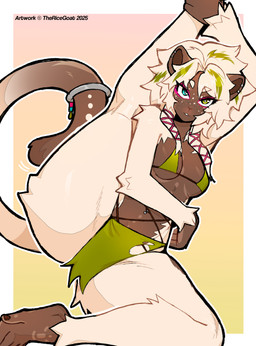 anthro biped bra breasts clothed clothed_anthro clothed_female clothing ear_piercing female fingers fur hair looking_at_viewer piercing solo tail underwear thericegoat kiki_(laggyb0i) haplorhine mammal monkey primate absurd_res hi_res