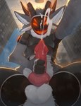 4_ears 4_eyes animal_genitalia animal_penis anthro balls barbed_corona_glans biped bodily_fluids claws cum cum_on_hand cum_on_own_hand cum_on_own_knot cum_on_own_penis cum_on_penis cum_on_self cumshot ejaculation erection fingers fur genital_fluids genitals hand_on_penis horn knot looking_at_viewer low-angle_view machine male masturbation multi_ear multi_eye orgasm penile penile_masturbation penis ridged_penis screen screen_face sheath shower shower_masturbation smile solo water wet white_body white_fur oxfort2199 kronos_(eclipseprodigy) protogen robot absurd_res digital_media_(artwork) hi_res shaded
