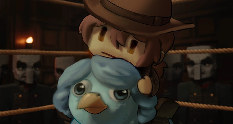 :| ambiguous_gender arena beak blue_body blue_feathers blue_hair brown_hair clothing cowboy_hat depth_of_field derp_eyes feathers feral feral_with_hair feralized group hair hat headgear headwear inside light_body light_skin screencap screencap_background simple_eyes c_ssandraa a_minecraft_movie microsoft minecraft mojang undertale_yellow xbox_game_studios chicken_jockey clover_(undertale_yellow) martlet_(undertale_yellow) avian bird human illager_(minecraft) mammal pillager_(minecraft) 2025 digital_drawing_(artwork) digital_media_(artwork) draw_over english_description hi_res female_(lore)