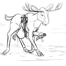 ambiguous_penetration antlers balls bdsm belly_riding bodily_fluids bondage bound cum dominant duo erection female female_penetrated feral feral_on_feral genital_fluids genitals harness hooves horn interspecies larger_dom larger_male male male/female male_penetrating male_penetrating_female muzzle_(object) muzzled penetration penis quadruped sex simple_background size_difference size_play smaller_female smaller_penetrated white_background equalicus cervine deer elk mammal moose new_world_deer 1:1 hi_res monochrome sketch