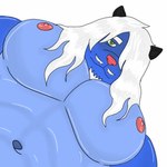 anthro barazoku big_pecs blue_body blue_skin bouncing_pecs freckles glistening glistening_body glistening_hair glistening_skin hair long_hair male muscular muscular_male nipples pecmeme pecs solo saddragon16_(artist) nintendo pokemon generation_5_pokemon pokemon_(species) samurott 1:1 animated short_playtime