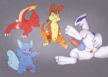 3_toes 5_fingers animal_genitalia anthro anus backsack balls biped bodily_fluids butt circumcised cum cum_on_butt erection feet fingers fur genital_fluids genitals grey_background half-erect humanoid_genitalia humanoid_penis looking_at_viewer looking_back lying male nude on_side one_eye_closed open_mouth penis penis_tip pink_penis precum presenting presenting_anus presenting_hindquarters raised_leg raised_tail red_body red_scales scales semi-anthro sheath shell-less simple_background sitting slightly_chubby solo spread_anus spread_butt spreading tail toes wink seyrmo jak_and_daxter naughty_dog nintendo pokemon sony_corporation sony_interactive_entertainment daxter charmeleon generation_1_pokemon generation_2_pokemon legendary_pokemon lugia mammal mustelid ottsel pokemon_(species) wartortle 2017 hi_res