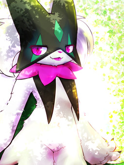 ambiguous_gender anthro biped cute_fangs fangs fur green_body green_fur green_hair hair kemono looking_at_viewer mask purple_eyes purple_tongue solo standing teeth tongue tongue_out tuft kouhaku299 nintendo pokemon generation_9_pokemon meowscarada pokemon_(species) 2022 3:4 hi_res