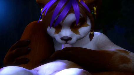 anthro breasts duo erection fellatio female first_person_view fur genitals gynomorph gynomorph/female hair intersex intersex/female looking_at_viewer lying nude on_back oral penile penis purple_hair red_body red_fur sex spread_legs spreading white_body white_fur yellow_eyes zushou blizzard_entertainment warcraft jiwen bear mammal pandaren 16:9 3d_(artwork) 3d_animation animated digital_media_(artwork) loop no_sound short_playtime video widescreen