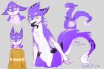 anthro big_butt blush butt clothing femboy fur heterochromia humanoid_pointy_ears male purple_body purple_fur raised_tail rear_view solo sweater tail tongue tongue_out topwear white_body white_fur raljoy rony sergal tojol hi_res sketch