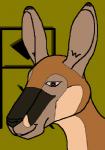 logo male solo rabin kangaroo macropod mammal marsupial aliasing digital_media_(artwork) headshot_portrait portrait