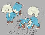 animal_genitalia anus blue_body blue_fur duo female feral feral_on_feral fur genitals male male/female penis penis_tip pussy sheath solo tongue tongue_out bloowolfy nintendo pokemon aries_(bloowolfy) generation_7_pokemon pokemon_(species) rockruff hi_res