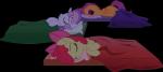 bodily_fluids drooling feathered_wings feathers female group hair horn multicolored_hair purple_hair red_hair saliva sleeping snoring wings young jadedjynx friendship_is_magic hasbro my_little_pony mythology apple_bloom_(mlp) cutie_mark_crusaders_(mlp) scootaloo_(mlp) sweetie_belle_(mlp) earth_pony equid equine horse mammal mythological_creature mythological_equine pegasus pony unicorn 2014 alpha_channel hi_res