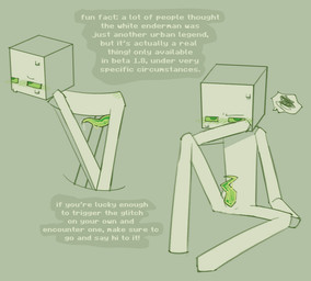 albino bent_over blocky_body bodily_fluids fun_fact genital_fluids genitals male not_furry penis precum sitting solo sweat tapering_penis tentacles text gabbersystem microsoft minecraft mojang xbox_game_studios enderman humanoid english_text