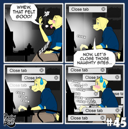 anthro computer electronics humor implied_orgasm male masturbation post_nut_clarity solo text ariesartist ben_(ariesartist) bird_dog canid canine canis domestic_dog fennec_fox fox hunting_dog labrador mammal retriever true_fox alpha_channel comic english_text hi_res
