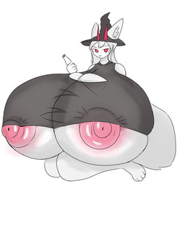 baita big_breasts breasts butt clothing female hair huge_breasts hyper hyper_breasts nipples simple_background killerhuaxuan domestic_cat felid feline felis mammal 3:4 digital_media_(artwork) hi_res
