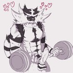 abs anthro athletic athletic_anthro athletic_male balls big_balls big_muscles big_penis claws exercise exercise_equipment fur genitals hair male muscular nipples penis red_body red_hair solo tail tall thick_thighs luucyfurr nintendo pokemon felid generation_7_pokemon incineroar mammal pantherine pokemon_(species) 1:1 absurd_res hi_res