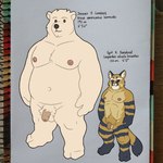 anthro balls belly duo flaccid foreskin fur genitals humanoid_genitalia humanoid_penis male moobs navel nipples overweight overweight_male penis white_body white_fur quasarbearcat american_black_bear bear black_bear felid feline kermode_bear leopardus mammal pampas_cat ursine 1:1 2021 absurd_res digital_media_(artwork) hi_res model_sheet