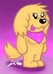 anthro breasts crossgender female fur kerchief pink_tongue simple_background solo tongue tongue_out yellow_body yellow_fur youtuber harry_85 youtube cooper_dankev dankev_(youtuber) lomito_dankev bird_dog canid canine canis domestic_dog golden_retriever hunting_dog mammal retriever absurd_res hi_res shaded signature