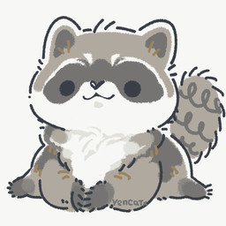 black_eyes black_nose chibi dot_eyes feral grey_body simple_background simple_eyes solo white_body yencatx mammal procyonid raccoon 1:1 2022