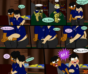 angry anthro big_butt bulge butt clothing clothing_pull dialogue duo embarrassed erection erection_under_clothing female genitals hand_holding kissing male male/male masturbation penis penis_size_difference rubbing school sex side_view slightly_chubby slightly_chubby_male student text thong underwear young young_on_young sandune willie_and_michael damar_"taco"_henderson michael_williamson willie_munk bear cheetah felid feline lagomorph leporid mammal rabbit comic english_text handwritten_text hi_res
