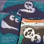 1:1 2021 anthro ari_guardian bear belly bite black_body black_nose blush comic cuddling dialogue dreamworks duo ear_bite embrace english_text eyes_closed father_(lore) father_and_child_(lore) father_and_son_(lore) giant_panda hi_res hug incest_(lore) kung_fu_panda li_shan_(kung_fu_panda) lying male male/male mammal master_po_ping outside overweight overweight_male parent_(lore) parent_and_child_(lore) parent_and_son_(lore) sleeping son_(lore) text white_body