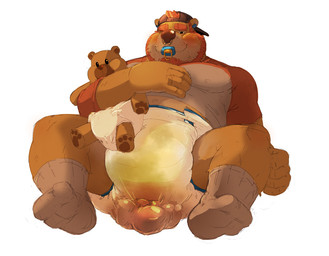 ageplay anthro backwards_baseball_cap backwards_hat baseball_cap beard biped black_clothing black_hat black_headwear blue_pacifier blush bodily_fluids clothed clothing diaper diaper_fetish diapered_male diapered_plushie ear_piercing facial_hair facial_piercing feces footwear fur genital_fluids hair hat headgear headwear infantilism male muscular muscular_anthro muscular_male nose_piercing nose_ring object_in_mouth one_eye_closed pacifier pacifier_in_mouth piercing plushie pooping ring_piercing roleplay sagging_diaper simple_background socks soiled_diaper soiling soiling_diaper solo teddy_bear unclean_diaper urine used_diaper using_diaper wearing_diaper wet_diaper wetting white_background daire301 bear mammal 2015 digital_media_(artwork)
