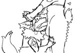 animal_genitalia anthro deep_throat duo fellatio genitals knot machine male male/male oral oral_penetration penetration penile penis sex puppywizardd castle_(puppywizardd) hack_(shackht) protogen animated greyscale hi_res monochrome short_playtime