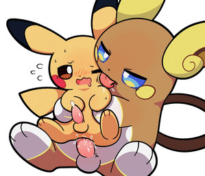 anal anal_orgasm anal_penetration balls blush countershade_accent duo ejaculation face_lick feral feral_on_feral feral_penetrated feral_penetrating feral_penetrating_feral genitals hands-free licking male male/male male_feral male_on_feral male_penetrated male_penetrating male_penetrating_feral male_penetrating_male orgasm penetration penile penile_penetration penis penis_in_ass sex simple_background size_difference smaller_penetrated tapering_penis tongue white_background plumflavor nintendo pokemon alolan_form alolan_raichu generation_1_pokemon generation_7_pokemon pikachu pokemon_(species) regional_form_(pokemon)