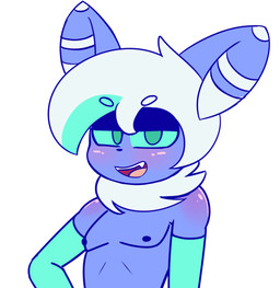anthro armwear bedroom_eyes blue_body blue_fur blush clothing eyebrow_through_hair eyebrows face_blush femboy fur green_eyes green_hair green_sclera hair happy looking_at_viewer male multicolored_hair narrowed_eyes neck_tuft nipples open_mouth seductive shoulder_blush smile solo thick_eyebrows translucent translucent_hair tuft white_hair mintyspirit nintendo pokemon mintymeowstic_(mintyspirit) generation_6_pokemon meowstic pokemon_(species) 2025 colored_sketch digital_media_(artwork) sketch