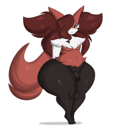 anthro balls big_butt butt fur genitals hair huge_butt inner_ear_fluff male nude penis red_body red_fur red_hair solo tail thick_thighs tuft wide_hips yellow_eyes coffee_demon nintendo pokemon jhonny_(coffee_demon) braixen canid canine fox generation_6_pokemon mammal pokemon_(species) absurd_res hi_res