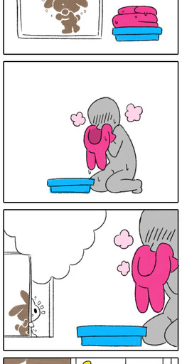 ambiguous_gender anthro being_watched bodily_fluids caught_in_the_act clothing duo female heart_symbol hood kneeling licking licking_lips looking_at_another self_lick shower sniffing sweat tongue tongue_out minus8 onegai_my_melody sanrio anon my_melody human lagomorph leporid mammal rabbit absurd_res comic hi_res long_image tall_image
