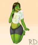 anthro biped clothed clothing femboy hair kneeling male one_eye_closed open_mouth shirt simple_background smile solo topwear wet wet_clothing wet_hair wet_shirt wet_topwear wink yellow_eyes dr_zombie russie alligator alligatorid crocodilian reptile scalie 2016 hi_res