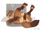 anal anal_fingering anal_masturbation anthro balls blep blue_eyes brown_body brown_fur butt fangs fingering fur genitals glistening glistening_balls glistening_body glistening_butt glistening_fur glistening_genitalia humanoid_genitalia humanoid_penis legs_up male masturbation penis pink_nose smile solo teeth tongue tongue_out rosphix barnaby_kane domestic_ferret mammal mustelid musteline true_musteline weasel hi_res