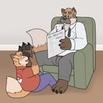 3_toes age_difference anthro bad_parenting business_suit chair clothing duo facial_hair feet foot_fetish foot_lick foot_play furniture inside licking male male/male mature_male mustache newspaper sitting size_difference suit toes tongue blueballs canid canine fox mammal hi_res father_(lore) father_and_child_(lore) father_and_son_(lore) incest_(lore) parent_(lore) parent_and_child_(lore) parent_and_son_(lore) son_(lore)