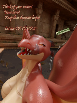 anthro big_breasts breasts duo female female_pred male male/female male_prey membrane_(anatomy) membranous_wings nude spread_wings struggling struggling_prey swallowing tail tail_bulge tail_fetish tail_play tail_vore text unwilling_prey vore wings young young_anthro young_male hiddenmask18 mythology nintendo the_legend_of_zelda tila_(hiddenmask18) tulin_(tloz) avian dragon mythological_creature mythological_scalie rito scalie 3:4 3d_(artwork) blender_(artwork) digital_media_(artwork) english_text hi_res