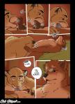 anthro anthro_on_anthro anthro_penetrated anthro_penetrating anthro_penetrating_anthro bed bedroom bodily_fluids brown_body brown_fur canid canine canis chris_(meesh) comic cougar deep_throat detailed_background dialogue digital_media_(artwork) domestic_dog duo english_text erection eye_contact eyes_closed eyewear felid feline fellatio foreskin fur furniture genital_fluids genitals glasses glasses_askew half-closed_eyes hand_on_shoulder head_in_crotch humanoid_genitalia humanoid_penis imminent_orgasm interspecies john_(meesh) licking little_buddy looking_at_another looking_pleasured lying male male/male male_penetrated male_penetrating male_penetrating_male mammal meesh muscular muscular_male narrowed_eyes nude on_back on_bed onomatopoeia open_mouth oral oral_penetration penetration penile penis penis_in_face penis_lick precum restricted_palette saliva sex sound_effects speech_bubble sucked_silly sucking sweat text tongue tongue_out wide_eyed