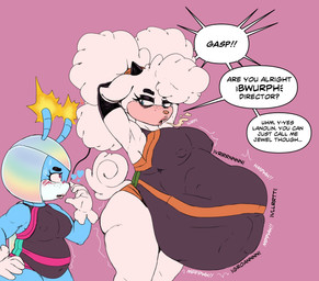 abdominal_bulge after_vore anthro belly big_belly big_breasts blush breasts burping dialogue duo female huge_breasts nipple_outline oral_vore same_size_vore size_difference speech_bubble text vore tascom idw_publishing sega sonic_the_hedgehog_(comics) sonic_the_hedgehog_(idw) sonic_the_hedgehog_(series) jewel_the_beetle lanolin_the_sheep_(sonic) arthropod beetle bovid caprine insect mammal sheep english_text hi_res