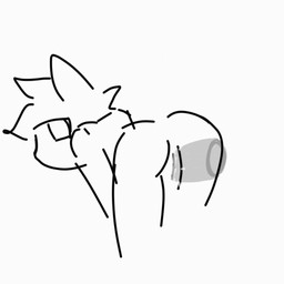anthro butt duo female genitals male male/female offscreen_male penis 1:1 animated monochrome sketch