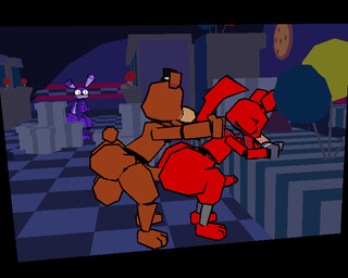 abdominal_bulge anal anal_penetration anthro anthro_on_anthro anthro_penetrated anthro_penetrating anthro_penetrating_anthro balls being_watched big_balls big_butt big_penis bouncing_butt brown_body butt genitals group looking_at_another low_poly machine male male/male male_penetrated male_penetrating male_penetrating_male masturbation penetration penile penile_penetration penis penis_in_ass red_body sex trio voyeur superiorfox five_nights_at_freddy's scottgames bonnie_(fnaf) foxy_(fnaf) freddy_(fnaf) bear canid canine fox lagomorph leporid mammal rabbit robot 3d_(artwork) 3d_animation 5:4 animated animated_gif colored digital_media_(artwork) flat_colors loop short_playtime
