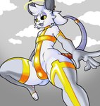 anthro bulge butt clothed clothing femboy grey_body legwear looking_down low-angle_view male skimpy solo thick_thighs thigh_highs fourssss raphael_(arthurclaws) angel mammal murid murine rat rodent 2024 hi_res