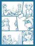 2016 age_difference anthro blue_and_white breasts canid canine canis casual_nudity censored chest_tuft comic conditional_dnp convenient_censorship digitigrade duo ears_back exclamation_point eyes_closed featureless_breasts female hair keidran kneeling long_hair mammal mentioned_character monochrome natani nude open_mouth pillarbox pivoted_ears simple_background sitting sketch tom_fischbach tuft twokinds white_background wolf youngtani zen_(twokinds)