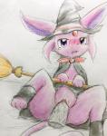 3_toes blush bodily_fluids broom censor_removal_edit cleaning_tool clothing colored_pencil_(artwork) costume disembodied_penis duo ears_up eeveelution eiroru espeon feet female female_focus female_penetrated feral fur generation_2_pokemon genital_fluids genitals hat headgear headwear hi_res kemono long_ears lying male male/female male_penetrating male_penetrating_female nintendo on_back open_mouth penetration penile penile_penetration penis penis_in_pussy pokemon pokemon_(species) purple_body purple_eyes purple_fur pussy sex simple_background snout solo_focus spread_legs spreading tears third-party_edit toes traditional_media_(artwork) vaginal vaginal_fluids vaginal_penetration witch_hat