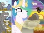 2018 absurd_res aircraft airship clutterstep_(oc) comic elephant elephantid english_text fan_character female friendship_is_magic hasbro hi_res imani_(mlp) male mammal mlp-silver-quill my_little_pony nude princess_celestia_(mlp) proboscidean scroll text vehicle