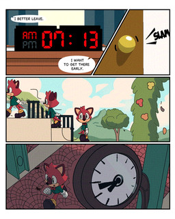 alarm_clock ambiguous_gender anthro clock commute mountain outside running solo walking awkward2eleven sega sonic_the_hedgehog_(series) the_murder_of_sonic_the_hedgehog barry_(sonic) macropod mammal marsupial quokka 4:5 comic hi_res