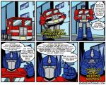 bodily_fluids border crying faceplate humor looking_at_viewer machine not_furry onomatopoeia sound_effects speech_bubble tears text transformation truck_(vehicle) vehicle white_border onegianthand hasbro takara_tomy transformers optimus_prime cybertronian humanoid robot comic english_text url