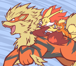 3_toes >_< >o< age_difference ambiguous_anthro ambiguous_feral ambiguous_gender ankle_tuft anthro biped black_body black_fur black_nose black_stripes brown_inner_ear cheek_tuft claws cute_fangs evolutionary_family eyes_closed facial_tuft fangs feet feral fluffy fur grey_eyes group happy head_tuft inner_ear_fluff kemono larger_ambiguous larger_feral leg_tuft monotone_tail multicolored_body multicolored_fur nude older_anthro older_feral open_mouth open_smile orange_body orange_ears orange_fur pink_tongue pupils quadruped red_body red_fur red_inner_ear_fluff red_nose riding running side_view size_difference smaller_ambiguous smaller_anthro smaller_feral smile snout striped_body striped_fur stripes tail tan_body tan_fur tan_inner_ear tan_tail teeth toes tongue trio tuft white_body white_claws white_fur white_pupils yellow_body yellow_ears yellow_fur young young_ambiguous young_feral younger_feral gd-058 nintendo pokemon arcanine canid canine delphox generation_1_pokemon generation_6_pokemon growlithe mammal pokemon_(species) 2024 aliasing binary_drawing colored digital_drawing_(artwork) digital_media_(artwork) flat_colors hi_res