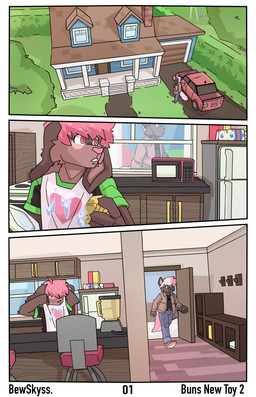 anthro building car clothed clothing facial_tuft freckled_face freckles house kitchen male tuft vehicle washing_dishes bewskyss canid canine mammal absurd_res comic hi_res