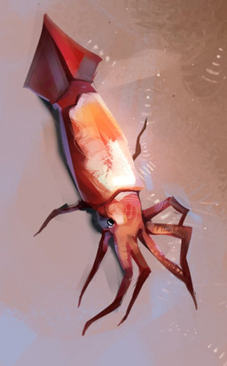 8_tentacles ambiguous_gender feral fin front_view light mantle_(mollusk) orange_body red_body solo tentacles rekkadraws aquatic cephalopod coleoid decapodiform mollusk squid 2026 digital_media_(artwork) digital_painting_(artwork) full-length_portrait lighting painting_(artwork) portrait