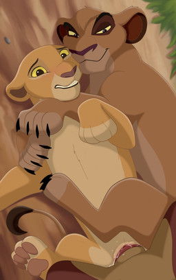 animal_genitalia bodily_fluids breed cum female feral genital_fluids genitals group male on_model trio vulva blurrypanda disney the_lion_king kiara_(the_lion_king) kovu_(the_lion_king) vitani_(the_lion_king) felid feline lion mammal pantherine absurd_res hi_res