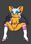 absurd_res bat bite biting_lip boots breasts clothing domyn female footwear genitals hi_res high_heeled_boots high_heels mammal nude pussy rouge_the_bat sega shoes simple_background sitting solo sonic_the_hedgehog_(series) spreading wings